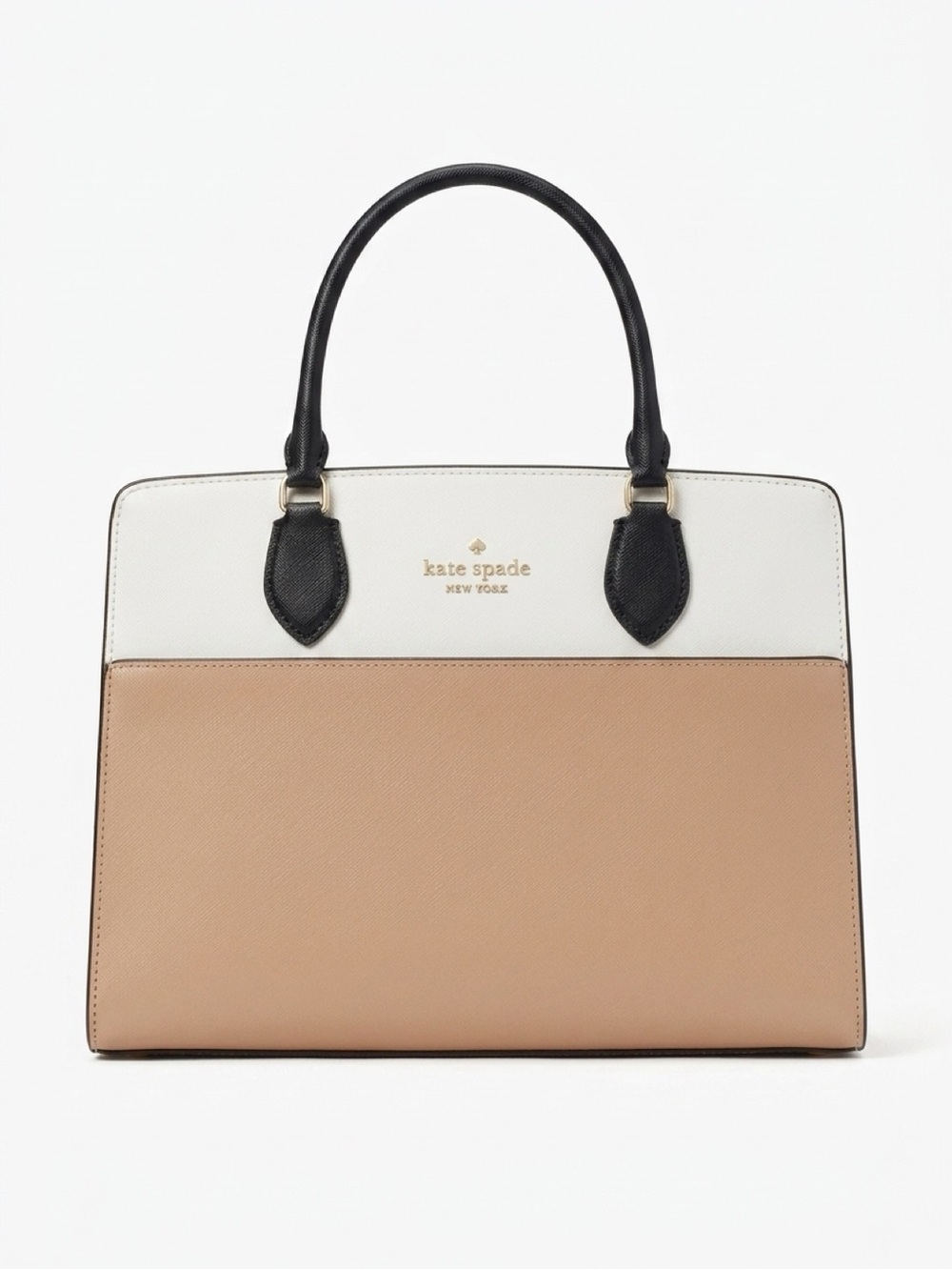 kate spade Two-Tone Beige, White & Black Structured Shoulder Bag